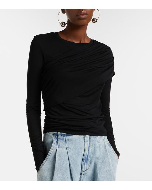 Isabel Marant Black Dressi Draped Jersey Top