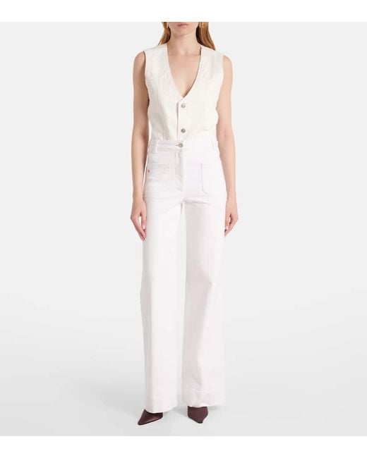 Victoria Beckham White High-Rise Jeans Alina