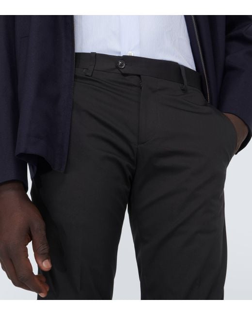 Lardini Black Cotton Straight Pants for men