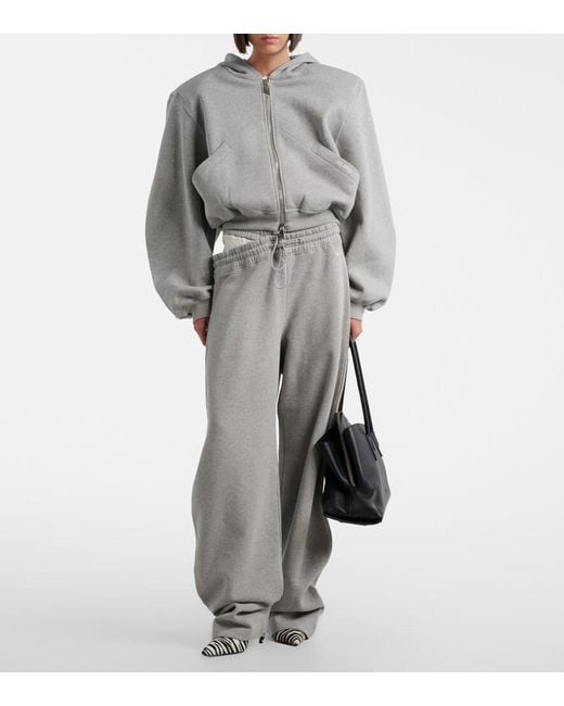 The Attico Gray Cotton Jersey Sweatpants