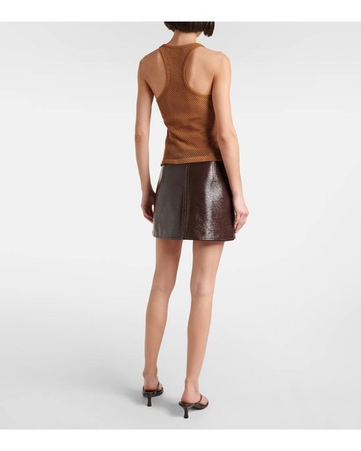 Courreges Brown Scuba Cotton Mesh Tank Top