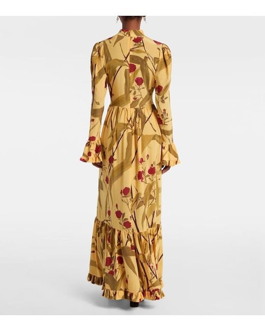 LaDoubleJ Metallic Visconti Silk Crepe De Chine Maxi Dress