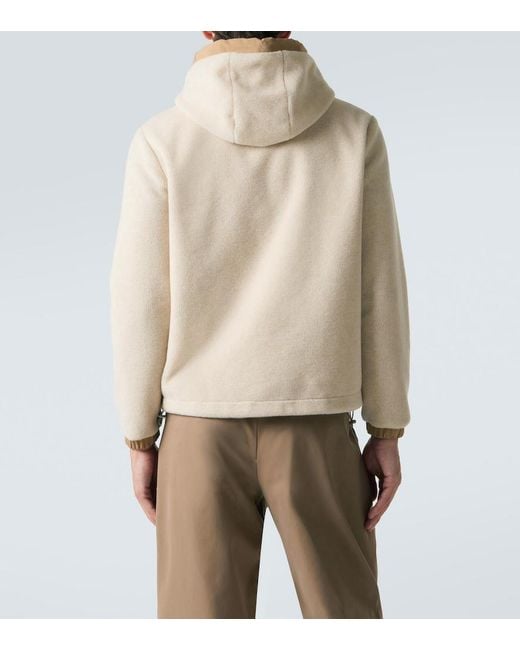 Moncler Natural Moncler Teddy Zip-Up Hoodie for men