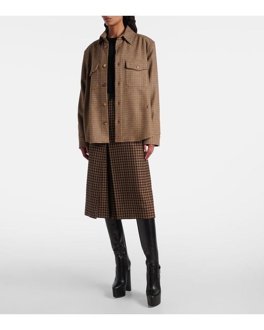 Saint Laurent Multicolor Puppytooth Wool Blend Overshirt
