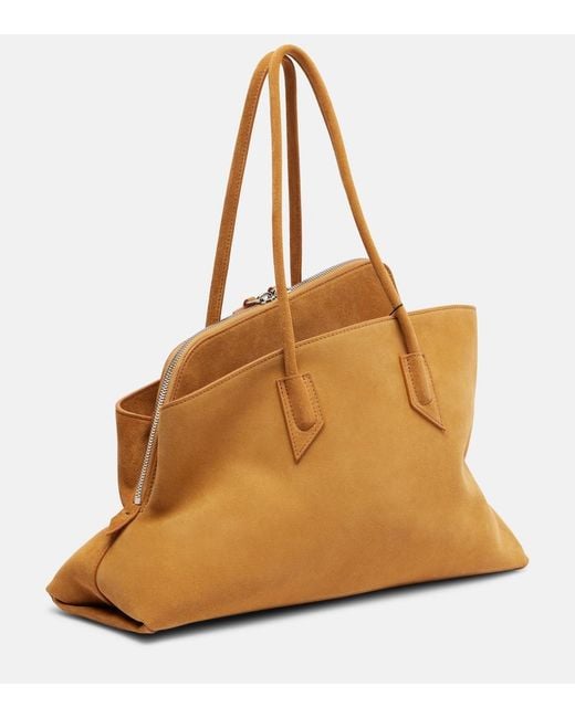 The Attico Brown La Passeggiata Medium Suede Tote Bag