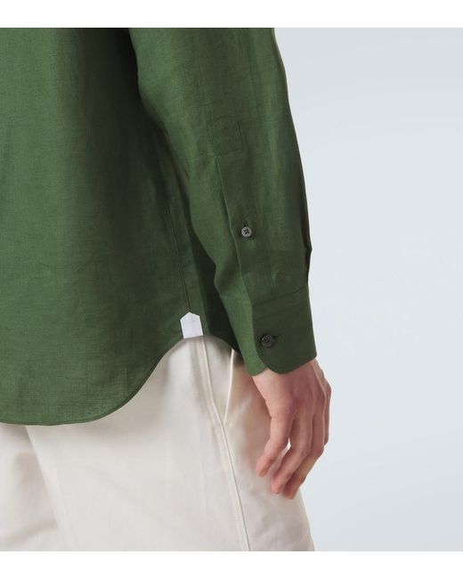 Zegna Green Linen Shirt for men