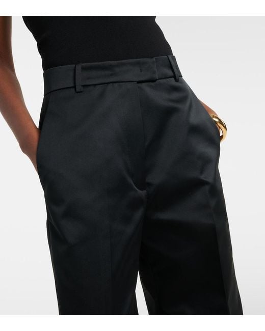 Frankie Shop Blue Brickell Satin Wide-Leg Pants