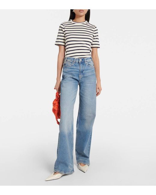 AG Jeans Blue High-Rise Wide-Leg Jeans New Baggy