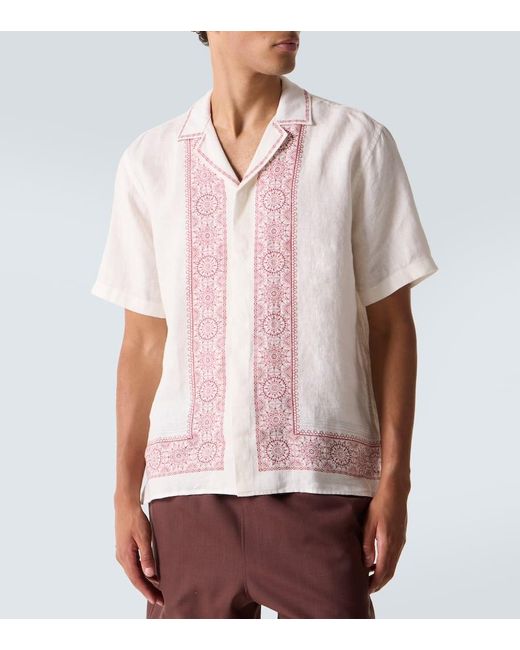 Orlebar Brown Hemd Maitan Aus Leinen in White für Herren