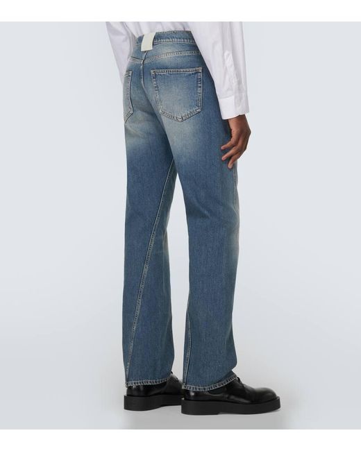 Jeans rectos drapeados Lanvin de hombre de color Blue