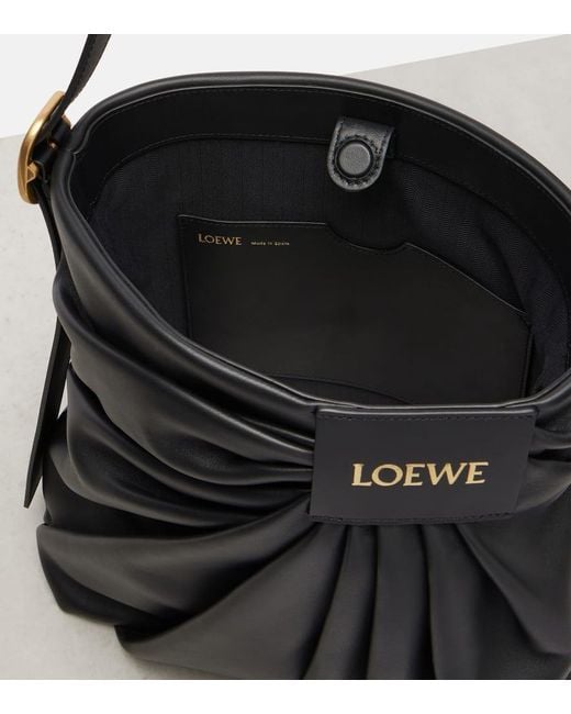 Loewe Black Tote Bag Draped Aus Leder