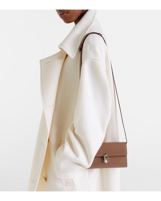 SAVETTE Brown Symmetry Mini Leather Crossbody Bag