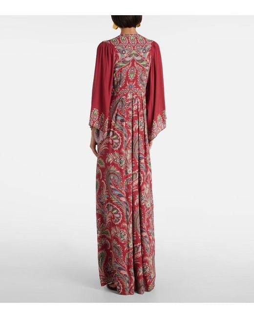Etro Red Paisley Maxi Dress