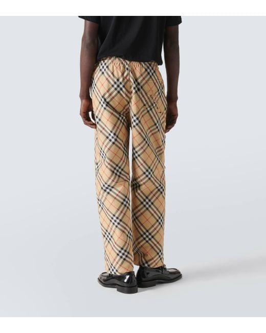 Pantalon Check Burberry pour homme en coloris Natural