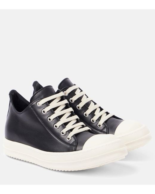 Rick Owens Blue Sneakers Sneaks Low Aus Leder