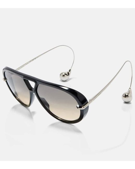 Bottega Veneta Brown Drop Aviator Sunglasses