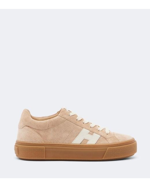 Hogan Natural Crosswind Suede Platform Sneakers