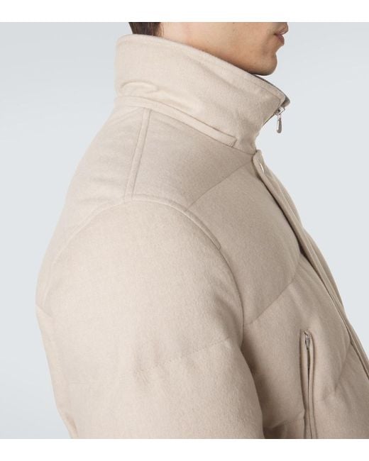 Brunello Cucinelli Natural Wool Flannel Down Parka for men