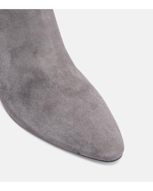 Gianvito Rossi Gray Elise 55 Suede Knee-High Boots
