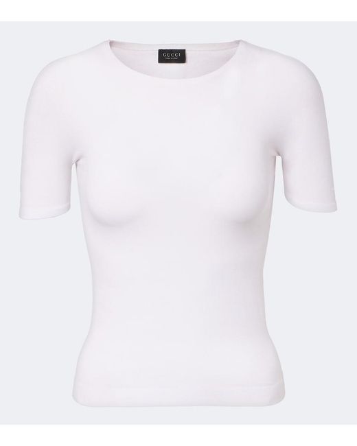Gucci White Jersey T-Shirt