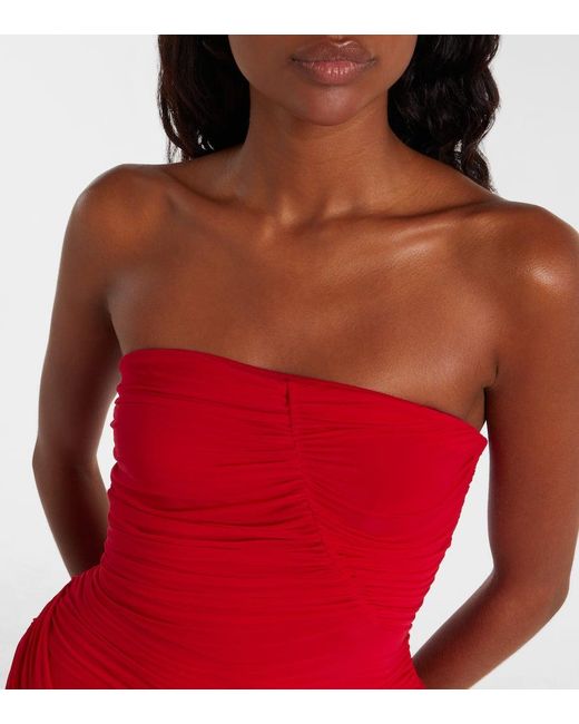 Magda Butrym Red Ruched Minidress