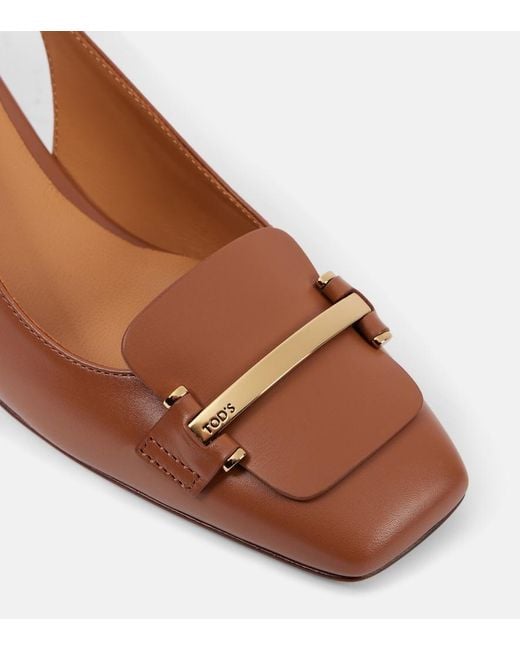 Tod's Brown Slingback Pumps