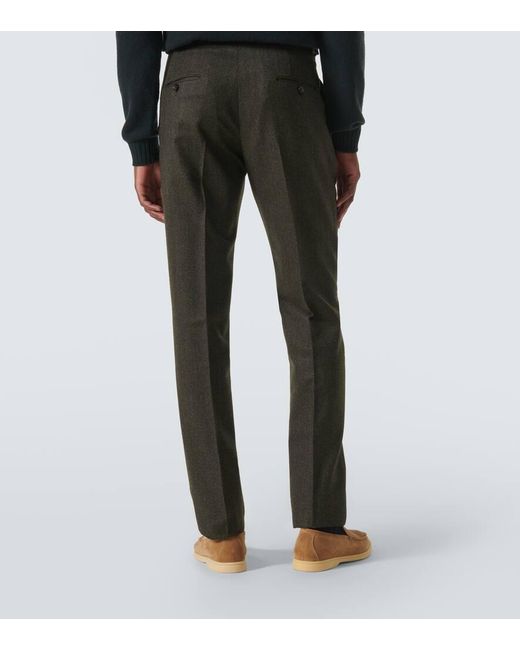 Loro Piana Gerade Hose Aus Tweed in Gray für Herren