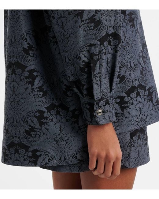 Max Mara Black Anemone Wool-Blend Jacquard Shirt