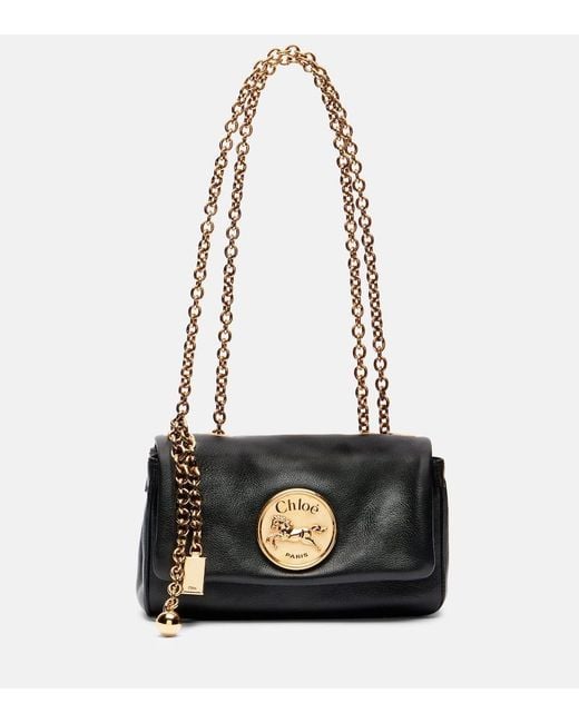 Chloé Black Schultertasche Heritage Small Aus Leder