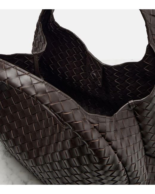 Bottega Veneta Black Campana Large Leather Shoulder Bag