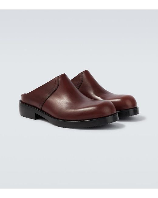 Dries Van Noten Brown Leather Mules for men