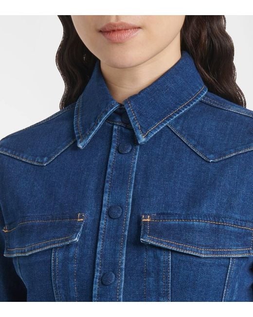 Vestido Camisero De Denim 7 For All Mankind de color Blue