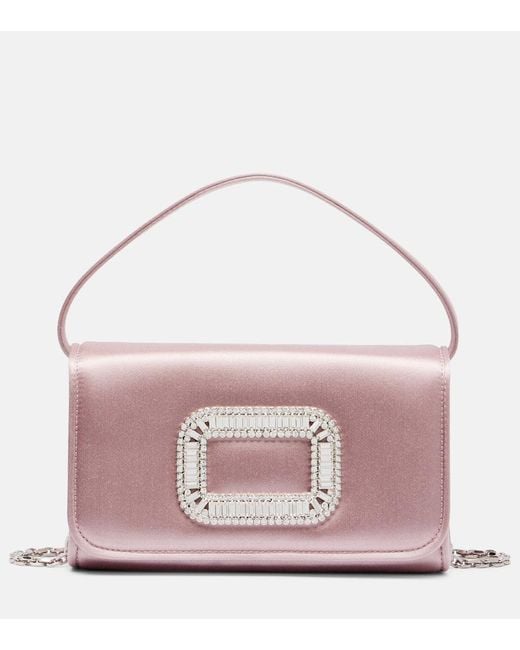 Sac Vanity Pilgrim Micro En Satin Roger Vivier en coloris Pink