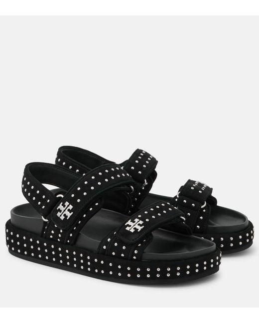 Tory Burch Black Suede Sandals Kira