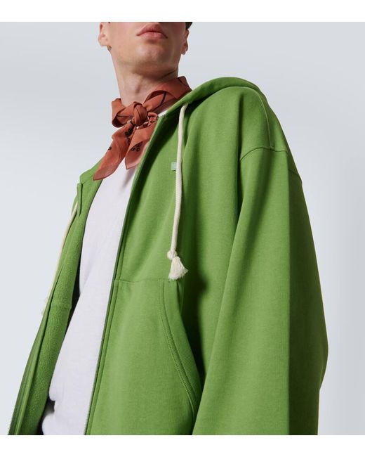 Acne Kapuzenjacke Fiah Face aus Baumwoll-Jersey in Green für Herren