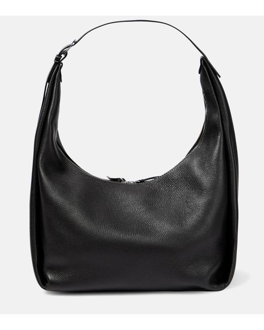 Totême Leather Tote Bag in Black | Lyst