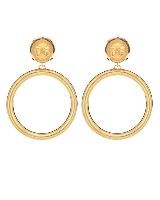 Dolce & Gabbana Metallic Clip-on Hoop Earrings