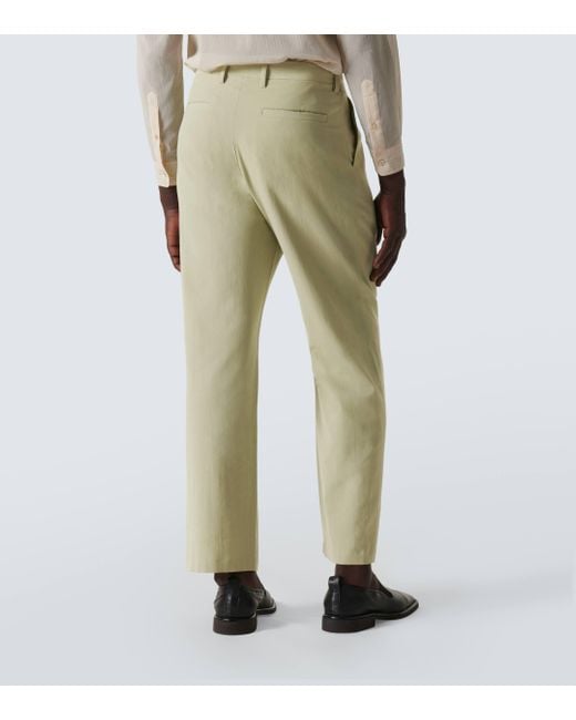 Pantalon droit en coton et soie Auralee pour homme en coloris Natural