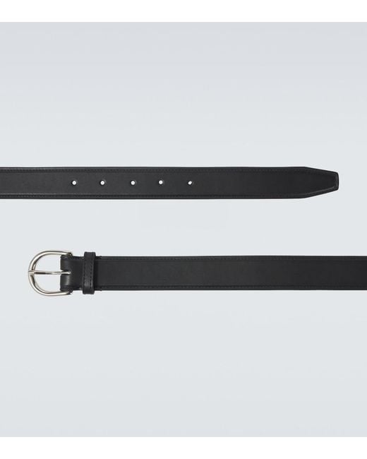 George Cleverley Black Leather Belt for men