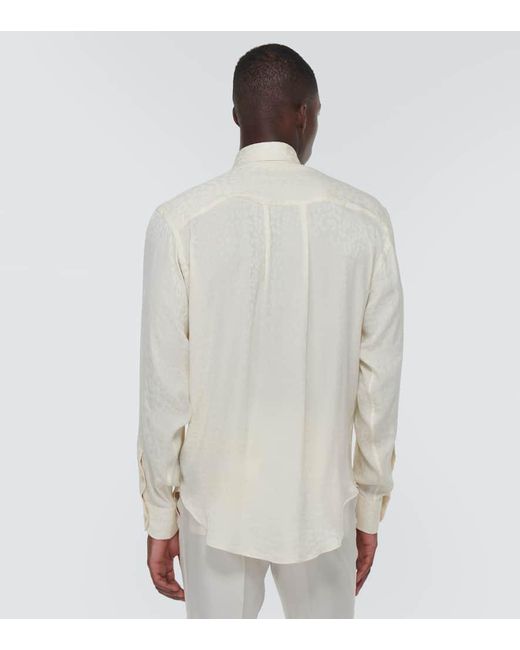 Tom Ford White Silk Jacquard Shirt for men