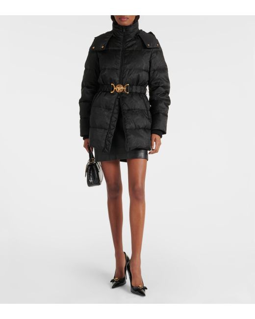 Versace Black Barocco Reversible Jacquard Down Jacket