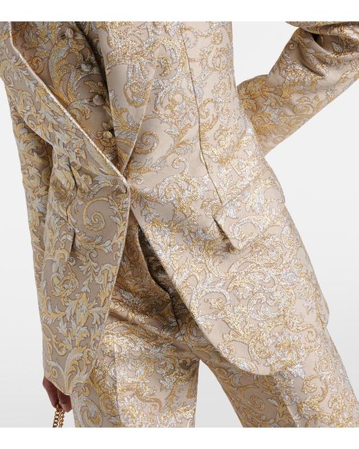 Stella McCartney Natural Single-Breasted Brocade Blazer