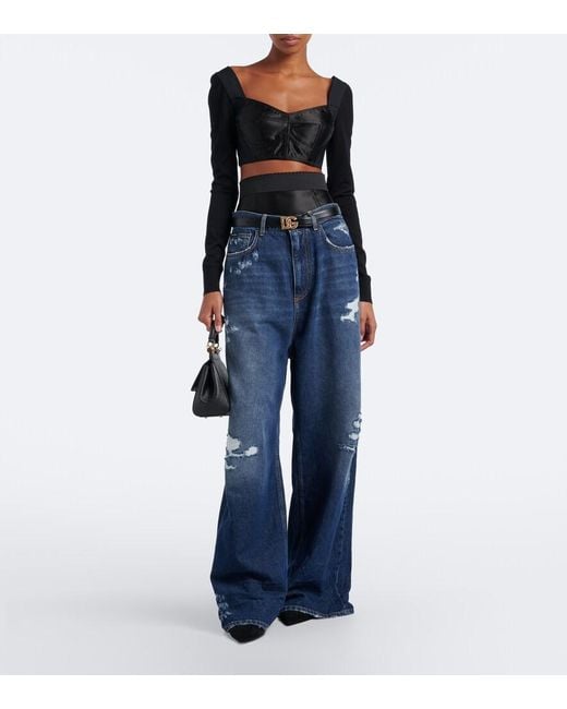 Dolce & Gabbana Black Satin Bra Top