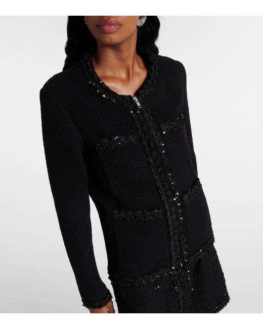 Giambattista Valli Black Sequined Wool-Blend Jacket