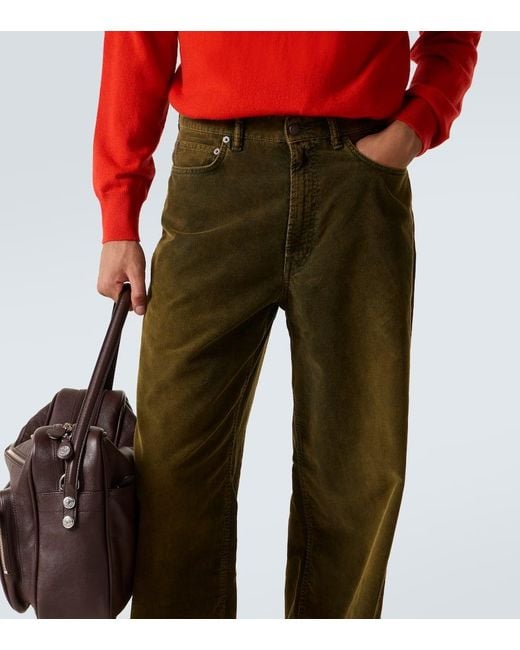 Acne Weite Hose Aus Baumwoll-Cord in Green für Herren