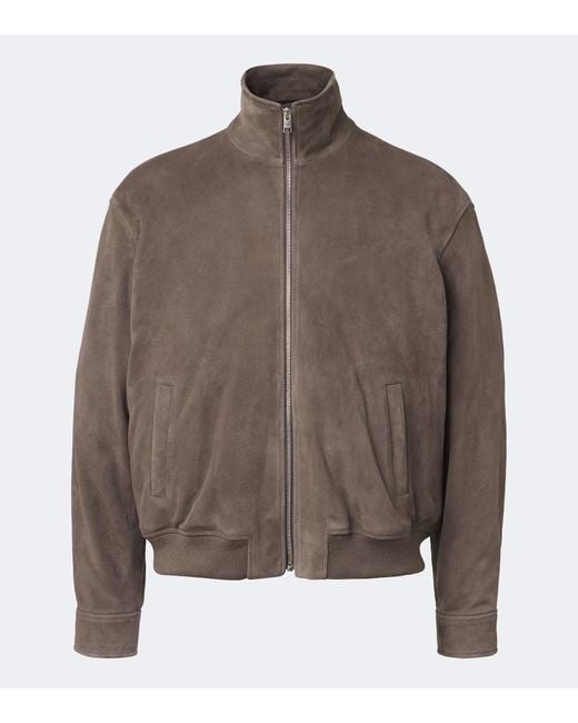 FRAME Brown Suede Blouson Jacket for men
