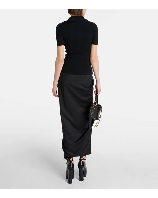 Polo Marina de algodon acanalado Vivienne Westwood de color Black