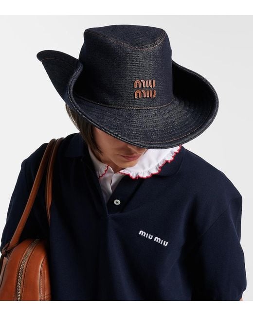 Miu Miu Blue Denim Cowboy Hat