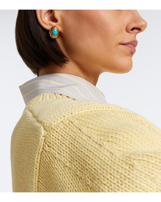 DEHANCHE Blue Stone Embellished Stud Earrings