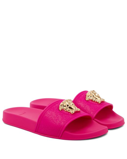 Versace Palazzo Pool Rubber Slides in Pink | Lyst Canada